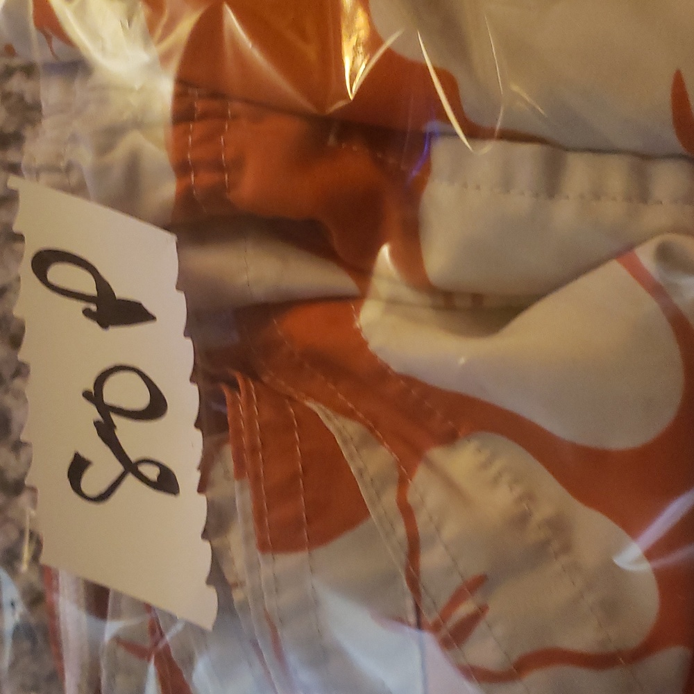 Sonoma Vibrant Orange Swim Trunks Hawaiian Orange Floral Flowers Excellent Large - Picture 14 of 15